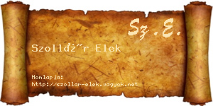 Szollár Elek névjegykártya