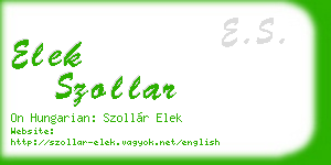 elek szollar business card